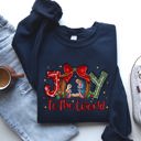 Large Navy Joy To The World True Story Christian Nativity Christmas Religious Inspirational Holiday Sweatshirt