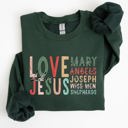 Large Forest Green Love Like Jesus Christmas Christian Gospel Faith Religious Expression Sweatshirt