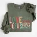 Small Military Green Love Like Jesus Christmas Christian Gospel Faith Religious Expression Sweatshirt
