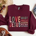 Medium Maroon Love Like Jesus Christmas Christian Gospel Faith Religious Expression Sweatshirt