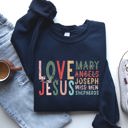 Small Navy Love Like Jesus Christmas Christian Gospel Faith Religious Expression Sweatshirt