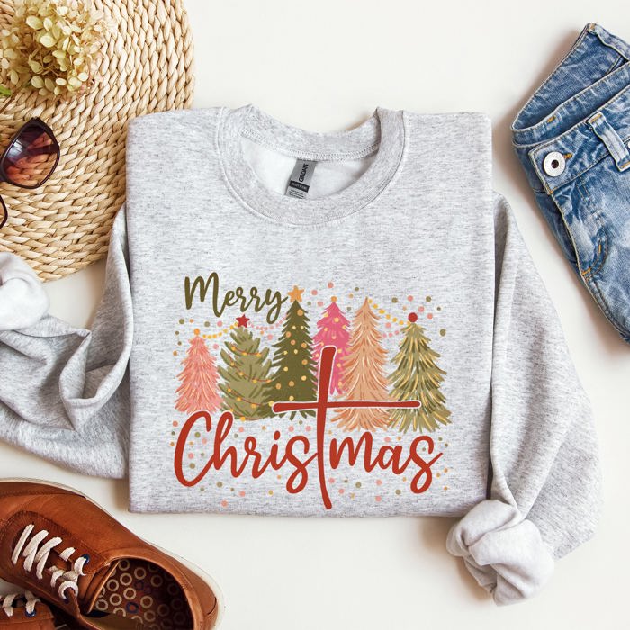 Merry Christmas Christ Religious Gospel Faith Sacred Holiday Prayer Scripture Sweatshirt