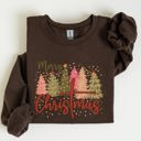 Large Dark Chocolate Merry Christmas Christ Religious Gospel Faith Sacred Holiday Prayer Scripture Sweatshirt