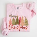 Large Light Pink Merry Christmas Christ Religious Gospel Faith Sacred Holiday Prayer Scripture Sweatshirt