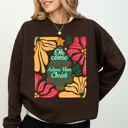 Medium Dark Chocolate Oh Come Let Us Adore Him Christmas Floral Christian Religious Seasonal Sacred Sweatshirt