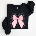 Small Black She Is Clothed With Strength And Dignity Proverbs Bows Ribbon Girly Religious Christmas Faith Sweatshirt