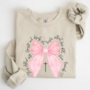 Large Sand She Is Clothed With Strength And Dignity Proverbs Bows Ribbon Girly Religious Christmas Faith Sweatshirt