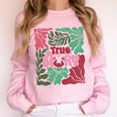 Small Light Pink True Story Floral Christian Nativity Christmas Religious Inspired Graphic Sweatshirt