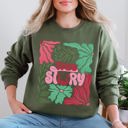 XXL Military Green True Story Floral Christian Nativity Christmas Religious Inspired Graphic Sweatshirt
