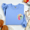 Large Carolina Blue True Story Nativity Pocket Christmas Christian Faith Gospel Cozy Graphic Sweatshirt