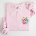 XXL Light Pink True Story Nativity Pocket Christmas Christian Faith Gospel Cozy Graphic Sweatshirt