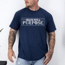 Small Navy Created With A Purpose Faith Christian Jesus Gospel Religious T-Shirt Comfort Colors Tee