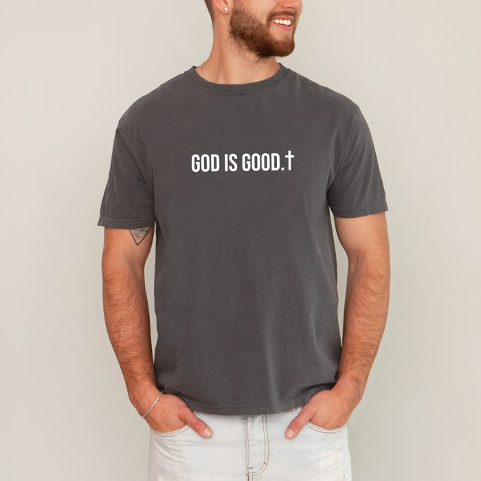 God Is Good Minimalist Faith Gospel Jesus Christian Religious Comfort Colors Tee