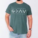 Large Blue Spruce Green God Is Greater Than The Highs And Lows Jesus Christian Faith Gospel Comfort Colors Tee