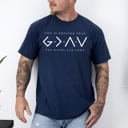 XL Navy God Is Greater Than The Highs And Lows Jesus Christian Faith Gospel Comfort Colors Tee