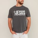 Large Pepper Dark Gray Jesus The Way The Truth The Life Gospel Message For Faith Christian Comfort Colors Tee