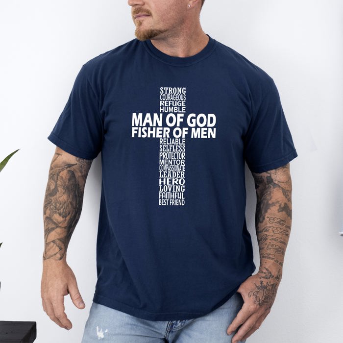 Man Of God, Fisher Of Men, Gospel, Jesus, Christian Faith Graphic Comfort Colors Tee