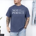 Small Denim Blue Not Perfect, Just Forgiven, Jesus, Christian, Religious, Gospel, Faith Comfort Colors Tee