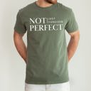 Small Moss Dark Green Not Perfect, Just Forgiven, Jesus, Christian, Religious, Gospel, Faith Comfort Colors Tee