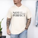 Small Ivory Cream Not Perfect, Just Forgiven, Jesus, Christian, Religious, Gospel, Faith Comfort Colors Tee
