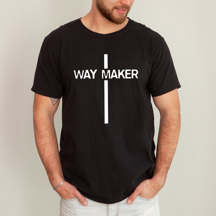 Way Maker Faith Cross Jesus Gospel Religious Inspirational Modern Christian Comfort Colors Tee