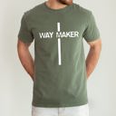 Small Moss Dark Green Way Maker Faith Cross Jesus Gospel Religious Inspirational Modern Christian Comfort Colors Tee