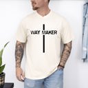 XXL Ivory Cream Way Maker Faith Cross Jesus Gospel Religious Inspirational Modern Christian Comfort Colors Tee