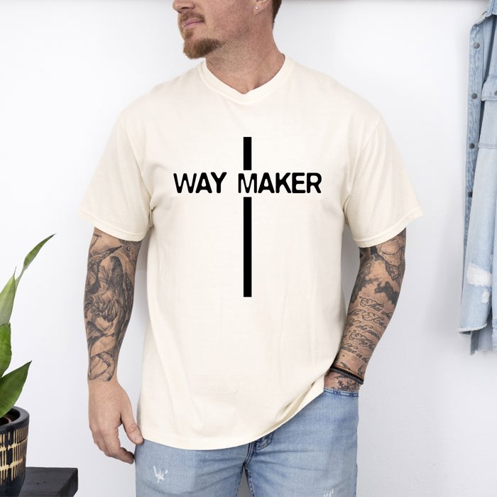 Way Maker Faith Cross Jesus Gospel Religious Inspirational Modern Christian Comfort Colors Tee