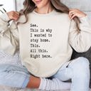 Small Sand I Wanted To Stay Home Sarcastic College Cozy Campus Vibe Limited Edition Sweatshirt