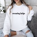 Large White Swearing Helps Sarcastic College Saying About Finals And Exams Humor Everyday Sweatshirt