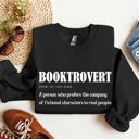 XXL Black Booktrovert Cozy Reading Lover College Bookworm Study Buddy All Day Casual Sweatshirt