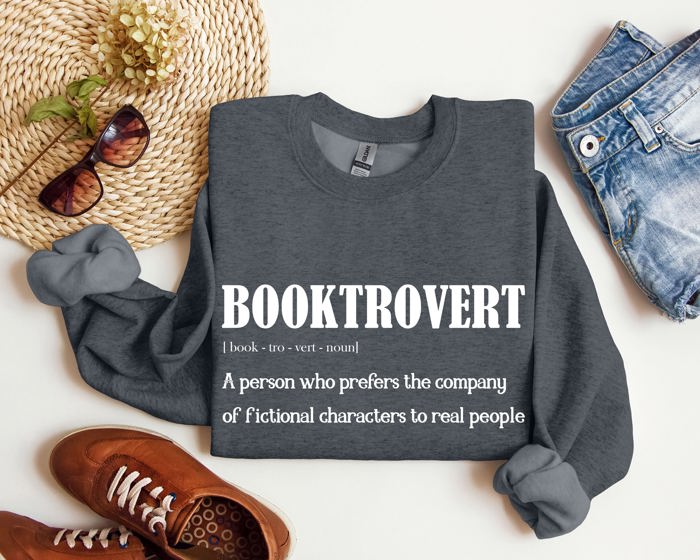 Booktrovert Cozy Reading Lover College Bookworm Study Buddy All Day Casual Sweatshirt