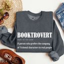 XL Dark Gray Heather Booktrovert Cozy Reading Lover College Bookworm Study Buddy All Day Casual Sweatshirt