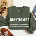 XL Military Green Booktrovert Cozy Reading Lover College Bookworm Study Buddy All Day Casual Sweatshirt
