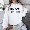  Fun Fact I Don't Care Sarcastic College Humor Statement Graphic Edition Sweatshirt
