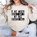XXL Sand If My Mouth Doesn't Say Funny Sarcastic College Humor Graphic Quote Edition Sweatshirt