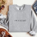 XXL Heather Sport Gray I'm A Delight Minimal Sarcastic College Humor Quote Modern Premium Graphic Sweatshirt