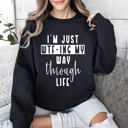 Large Black I'm Just Wtf-ing My Way Sarcastic College Life Humor Quote For Study Breaks Sweatshirt
