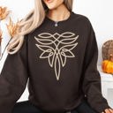Small Dark Chocolate Boot Stitch Western Country Cowboy Boots Rugged Heritage Western Wear Graphic Sweatshirt