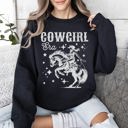 XL Black Cowgirl Era Inspiration Featuring Horse And Stars In A Retro Western Country Vibe Sweatshirt