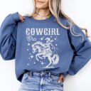 XXXL Indigo Blue Cowgirl Era Inspiration Featuring Horse And Stars In A Retro Western Country Vibe Sweatshirt