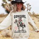  Cowgirl Social Club Western Country Horse Lovers Edition Deluxe Premium Graphic Sweatshirt