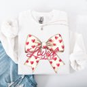 XXL White Loved John 3:16 Valentine's Day Hearts Ribbon Bow Christian Faith Bible Verse Inspired Sweatshirt