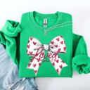 XXL Irish Bright Green Loved John 3:16 Faith And Love Hearts Valentine's Day Edition Premium Soft Cozy Sweatshirt