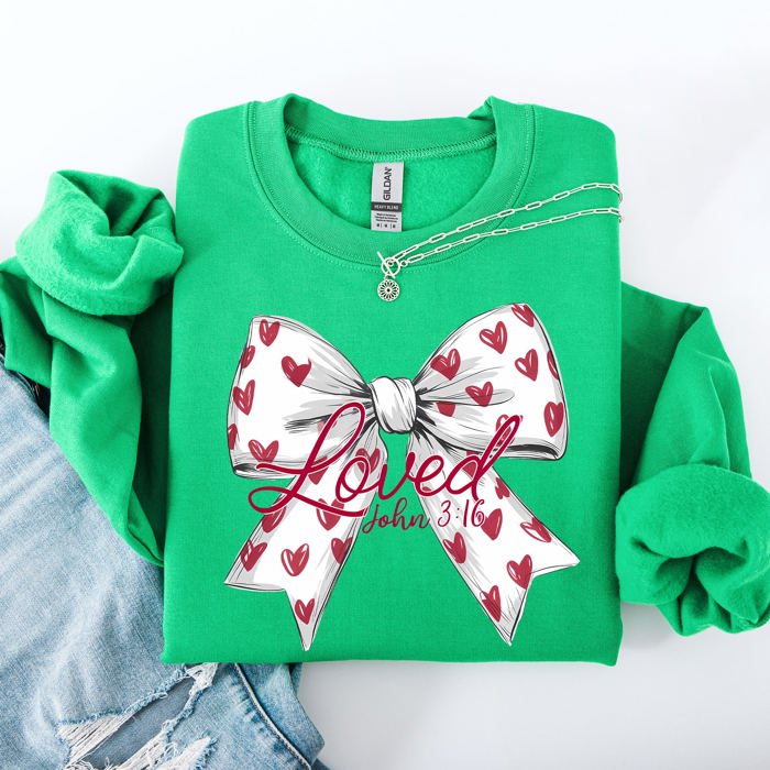 Loved John 3:16 Faith And Love Hearts Valentine's Day Edition Premium Soft Cozy Sweatshirt