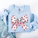 Large Light Blue Loved John 3:16 Faith And Love Hearts Valentine's Day Edition Premium Soft Cozy Sweatshirt