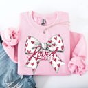 Medium Light Pink Loved John 3:16 Faith And Love Hearts Valentine's Day Edition Premium Soft Cozy Sweatshirt