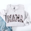 XL Ash Light Gray Mama Cow Print Western Vintage Country Farm Cowboy Cowgirl Rustic Cozy Graphic Sweatshirt