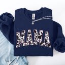 XXXL Navy Mama Cow Print Western Vintage Country Farm Cowboy Cowgirl Rustic Cozy Graphic Sweatshirt