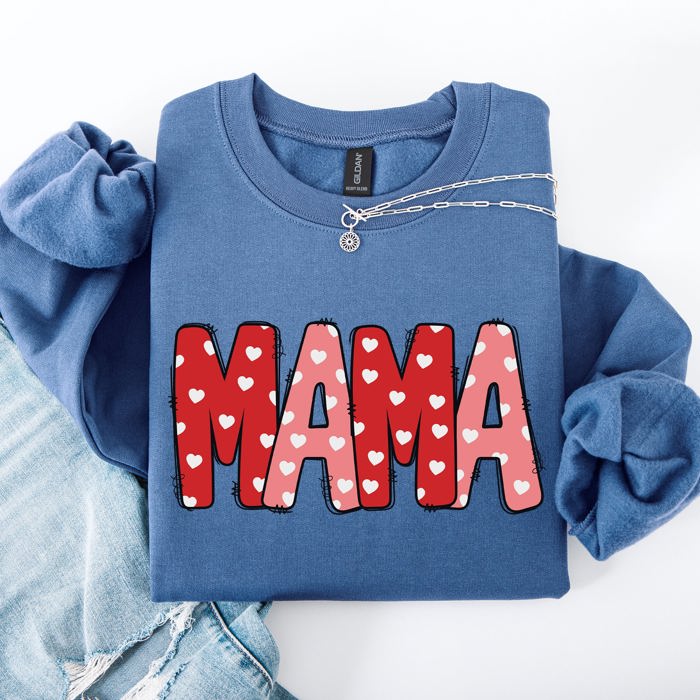 Mama Valentine's Day Hearts Cozy Love You Always Edition For Moms Premium Comfort Sweatshirt